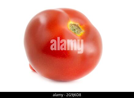 Red ripe tomato isolated on white background close up Stock Photo