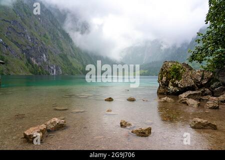 Germany, Bavaria, Obersee in Berchtesgaden National Park Stock Photo