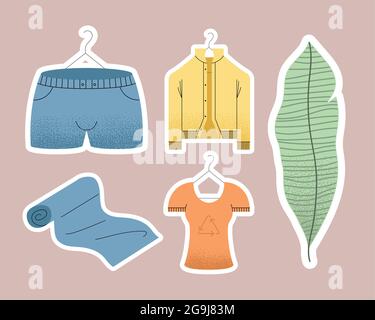 ecological garment set five icons Stock Vector