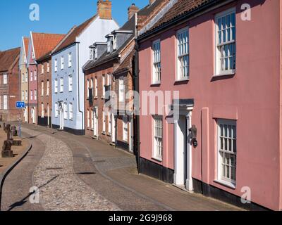 Colourful historic characterful houses on Quayside facing the River Wensum in Norwich city centre, Norfolk UK. Stock Photo