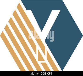 Letter Y behind the hexagon with strip design vector Stock Vector
