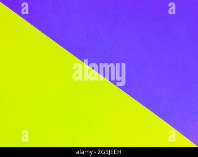 Yellow-blue minimalist geometric background divided in half by a diagonal stripe Stock Photo