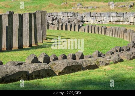 dacian Stonehenge in Sarmizegetusa Regia, Romania Stock Photo