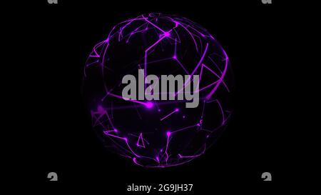 Connections concept on rotating sphere Stock Photo