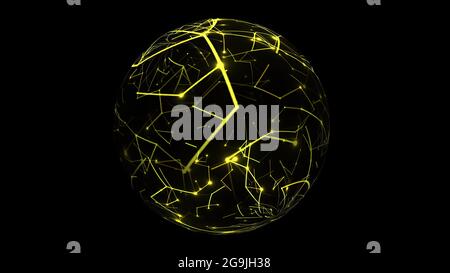 Connections concept on rotating sphere Stock Photo
