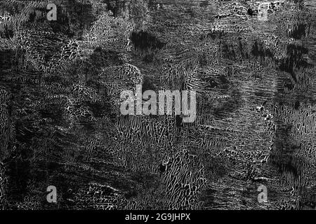 Crackled paint black on white Stock Photo