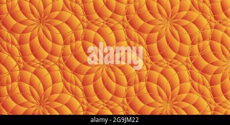 Abstract geometric pattern circle floral design. Colorful orange background for invitation, carpet,wallpaper,clothing,wrapping,batik,fabric Stock Vector