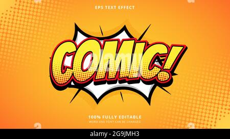 comic text effect 100% editable eps file Stock Vector