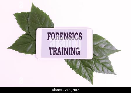 Text caption presenting Forensics Training. Word for scientific methods and processes to solving crimes Saving Environment Ideas And Plans, Creating Stock Photo