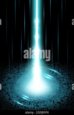 Data stream concept. Data visualization information flow. Blue ...
