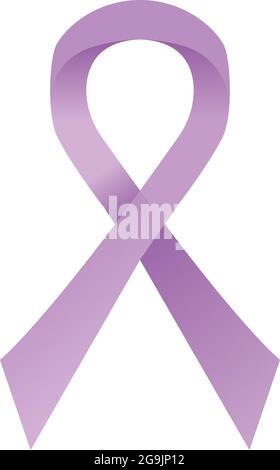 Periwinkle, lilac, Lavender awareness ribbon. Eating disorders, concern and Esophageal cancer concept. Stock vector illustration isolated on white Stock Vector