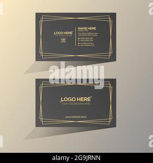golden and black colored vector business card design Stock Vector Image ...