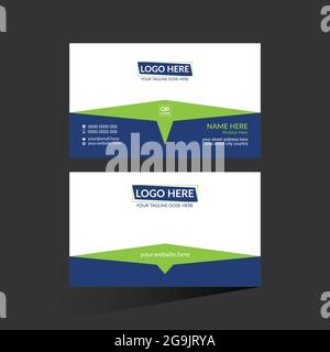 blue and green colored vector business card design Stock Vector