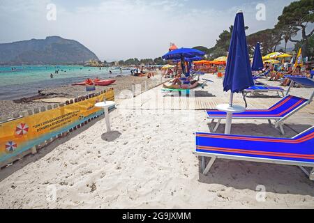 Mondello beach, Sicily, Italy Stock Photo