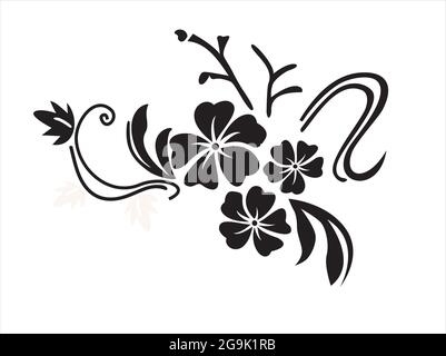 Elegant Black And White Flower Vector Stock Vector