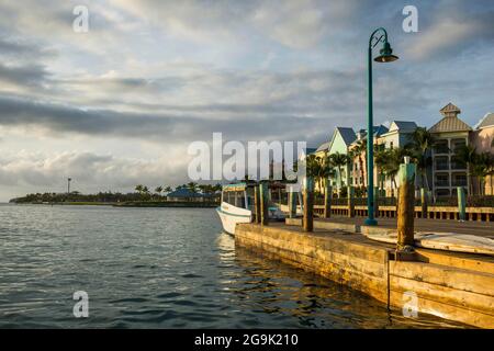 Pier on Paradise island, Nassau, New Providence, Bahamas, Caribbean Stock Photo