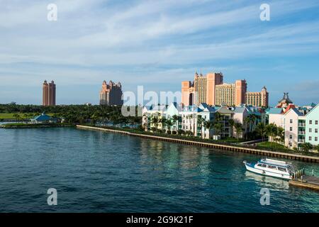 Hotel Atlantis on Paradise island, Nassau, New Providence, Bahamas, Caribbean Stock Photo