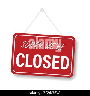 Sorry we are closed sign vector for graphic design, logo, web site, social media, mobile app, ui illustration Stock Vector