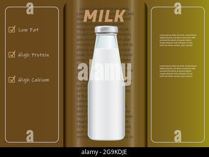 Milk daily product template. Brochure, banners, posters for natural farm product. Vector and illustration design. Stock Vector