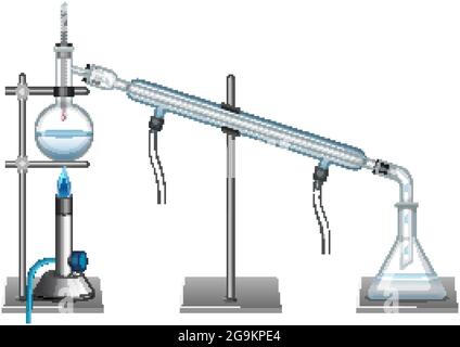 Laboratory equipments on white background illustration Stock Vector