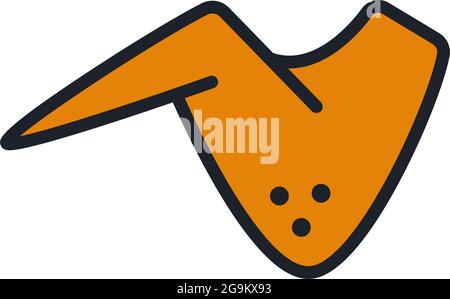 Chicken wings icon. Vector isolated linear color icon contour shape outline. Thin line. Modern glyph design. Meat products and poultry. Food Stock Vector