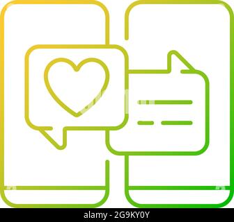 Online dating gradient linear vector icon Stock Vector