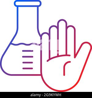 No chemical testing gradient linear vector icon Stock Vector