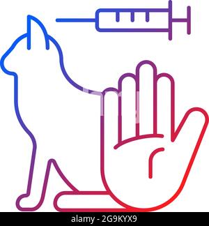 No cat testing gradient linear vector icon Stock Vector