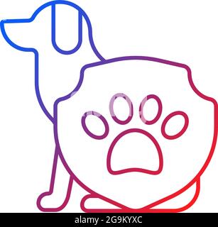 Animal protection gradient linear vector icon Stock Vector