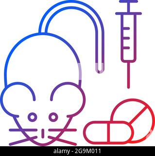 Testing medicine on animals gradient linear vector icon Stock Vector