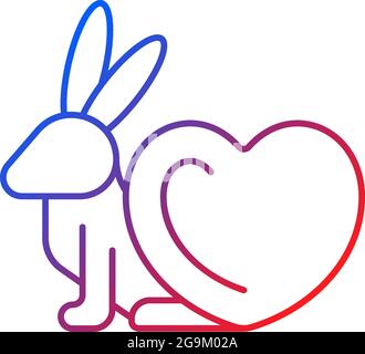 Cruelty free gradient linear vector icon Stock Vector