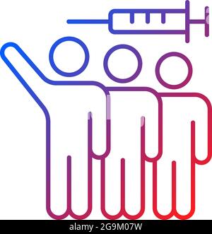 Volunteer testing gradient linear vector icon Stock Vector