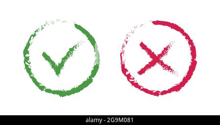 Check marks tick, yes and no signs. Stock vector Stock Vector