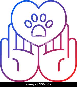 Animal friendly gradient linear vector icon Stock Vector