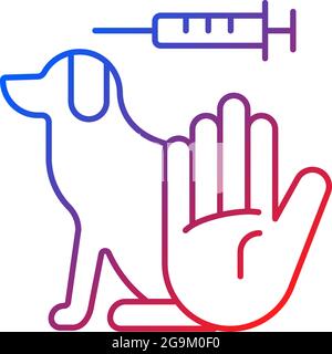 No dog testing gradient linear vector icon Stock Vector