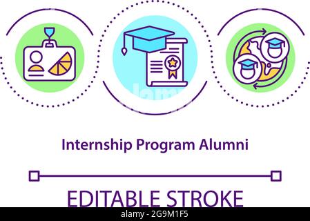 Internship program alumni concept icon Stock Vector