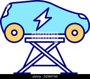 EV keeping blue RGB color icon. Stock Vector