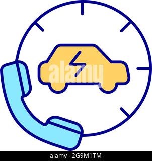 EV trades RGB color icon. Stock Vector