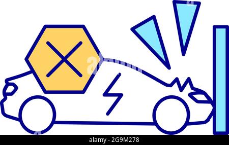 EV protection RGB color icon. Stock Vector