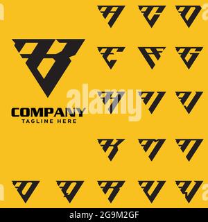 abc  letter based logo. delta triangle shape vector alphabet set Stock Vector