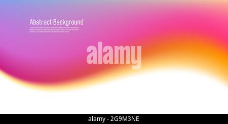 Fluid wave watercolor gradient shap, soft smooth curve graphic element, pink warm colors Stock Vector