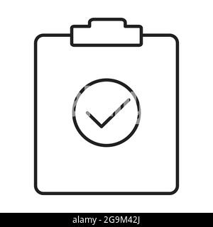 Test outline icon vector document checkbox sign for your web site design, logo, app, UI. illustration, EPS10 Stock Vector