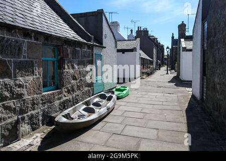 The vernacular architecture of Footdee - a historic fishing village in Aberdeen Harbour, Scotland. Stock Photo