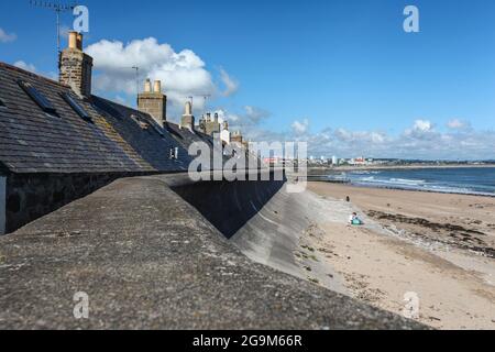 The vernacular architecture of Footdee - a historic fishing village in Aberdeen Harbour, Scotland. Stock Photo