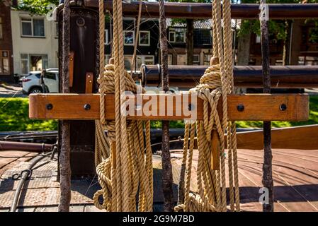 Den Helder, the Netherlands. June 2021. Details of old and new nautical objects. High quality photo Stock Photo