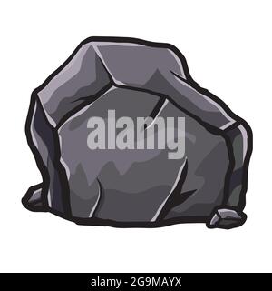 Rock Stone Boulders Cartoon Isometric Illustration Drawing Style Vector Stock Vector