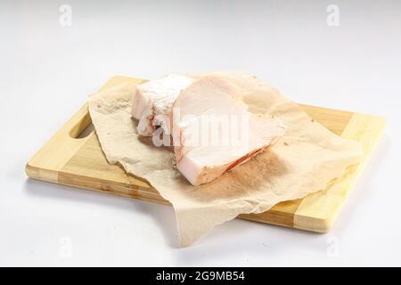 Raw lamb tail fat isolated for cooking Stock Photo