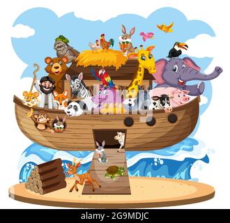 Cartoon Noah's ark isolated on white background Stock Vector Image ...