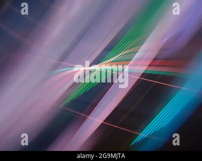 Rendering of colorful high-tech light trails Stock Photo