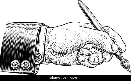 Hand In Business Suit Holding Artists Paintbrush Stock Vector
